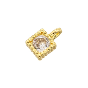 Vintage gold plated heart and star pendant with cubic zirconia and beaded edge