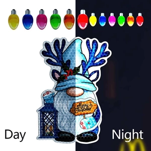 Christmas gnome magnet decal with reflective day and night effect for car or fridge decoration
