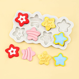 Star shape silicone mold for DIY fondant cookies and chocolate cake decorations