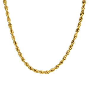 Classic 18K gold plated 3mm rope chain necklace for men and women minimalist jewelry
