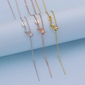Collares ajustables de plata de ley S925 en acabados plata, oro y elegante oro rosa