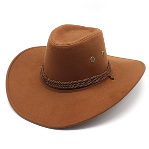 Western Cowboy Hat Faux Suede Wide Brim Outdoor Horse Riding Sun Protection Retro Style For Men Women