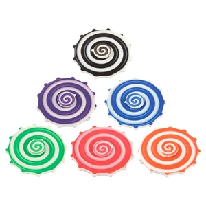 Rainbow spiral fidget spinner set with six vibrant colors and gear-edge design for stress relief