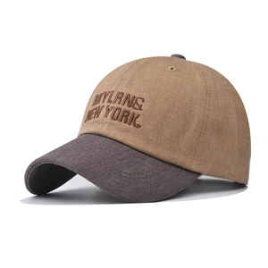 Retro khaki and grey baseball cap with high-quality BRYLRNS NEW YORK 3D embroidery