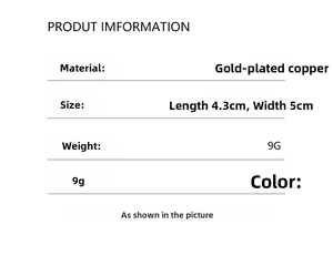 Detailed product dimensions for the grape brooch in gold-plated copper measuring 4.3x5cm