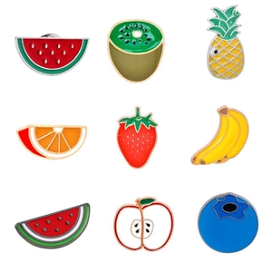Creative Fruit Enamel Brooch Alloy Watermelon Strawberry Pineapple Banana Kiwi Badge Pin Jewelry For Backpack Clothes Decor