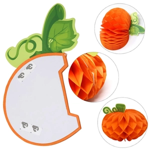 3D orange pumpkin honeycomb paper decoration for Thanksgiving and Halloween party decor
