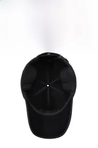 Detail of winter baseball cap with thick ear flaps and warm fleece lining for cold weather