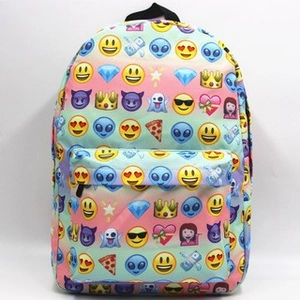 Zaino a tema unicorno con stampa emoji 3D colorata e spallacci regolabili