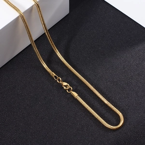 Golden stainless steel snake bone chain necklace for jewelry making and DIY projects