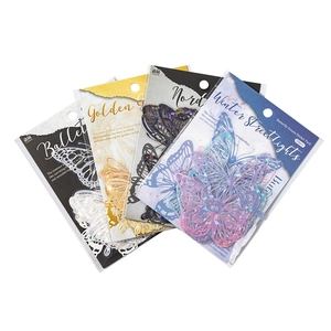 Vintage iridescent butterfly PET stickers 20pcs pack for DIY scrapbooking decoration