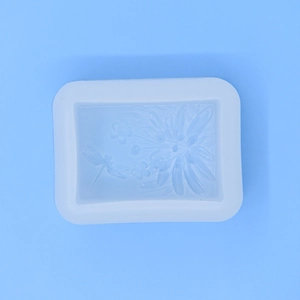 Translucent dragonfly and flower pattern silicone mold for DIY soap and candle making