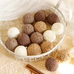 Handmade Yarn Christmas Ball Ornaments Milk Cotton Winding Balls Festive Tree Hanging Decorations DIY Craft Textured Colorful