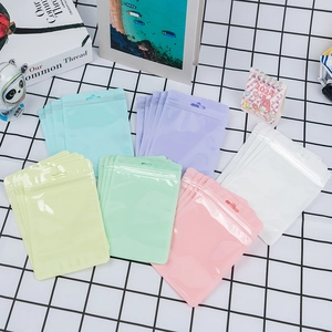 Colorful macaron resealable plastic bags for jewelry and accessories packaging