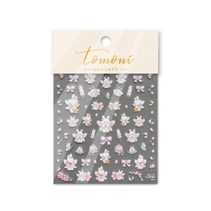 Thin ultra-flexible nail art stickers featuring cute spring bunnies and cherry blossoms