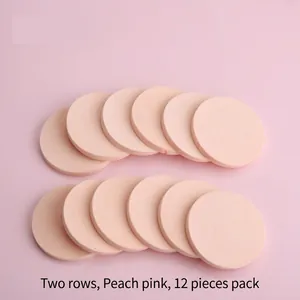 Set of 10 round beige makeup sponges for foundation and BB cream application