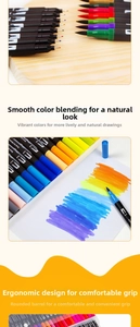 Macro view of dual art markers showing flexible brush tips and fine liners for drawing