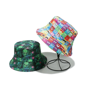 Bob Mignon Imprimé Alien Smiley Dessin Animé Polyester Protection Solaire Streetwear Extérieur Pour Femmes