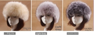 Trois couleurs de bandeaux d'hiver en fausse fourrure en beige, gris clair et blanc