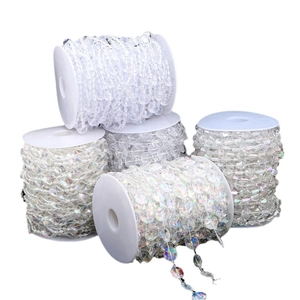 Clear acrylic crystal bead curtains on rolls for wedding and DIY jewelry decoration