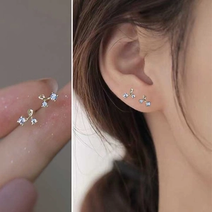 Minimalist Tiny Copper Zirconia Cherry Stud Earrings For Women Fresh Style Gold Silver Plated Elegant Botanical Earring Jewelry Gift