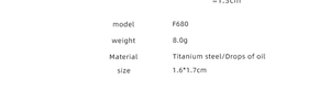 Detailed size chart for F680 vintage striped enamel titanium steel earrings