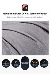 Detail of dark gray Holland velvet fabric texture showing soft touch and thick material