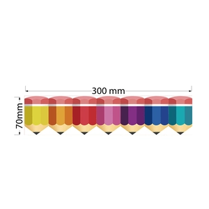 Rainbow pencil bulletin board border stickers 300x70mm for classroom wall decor