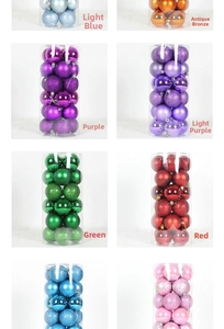 Dettaglio di palline di Natale da 6/8cm con finiture lucide opache e glitterate