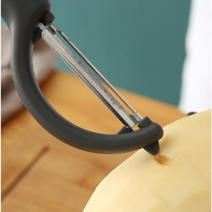 Multifunctional stainless steel peeler for potatoes with ergonomic non-slip handle