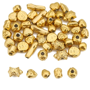 Golden irregular baroque stainless steel beads set for DIY jewelry making