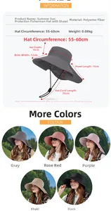 Detailed size chart for sun hat with 12cm brim and 15cm neck protection cape