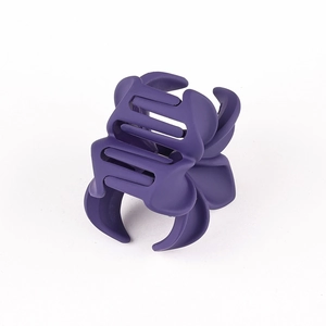 Deep purple matte hair claw clip with large curved teeth for women hair styling