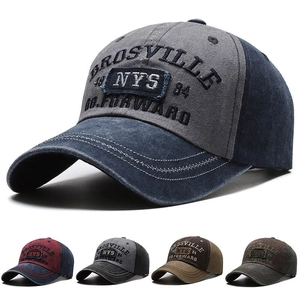 Washed Cotton Baseball Cap Vintage Embroidered Sun Protection Adjustable Hip Hop Casual Hat For Unisex Adult