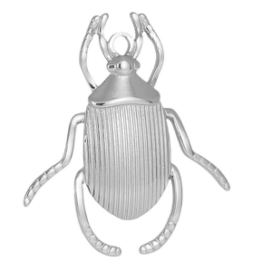 Detailed 304 stainless steel beetle insect pendant with textured body and metallic finish