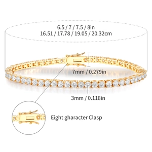 Bracciale tennis dorato da 3mm con zirconi bianchi in diverse lunghezze