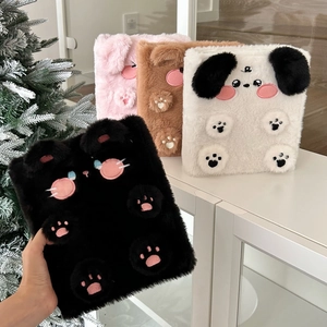 Cute cartoon plush photo album set featuring dog and cat embroidery for collectors