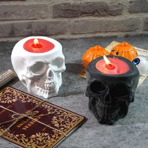 Halloween skull storage jar silicone molds for DIY resin casting and candle cup crafts