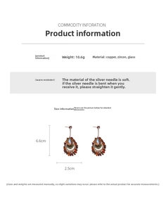 Detailed size and material specs for bohemian tassel earrings with beads and zircon