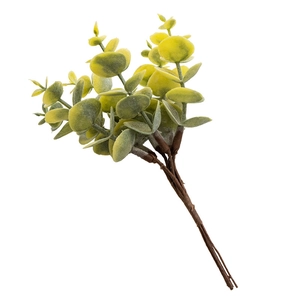 Artificial eucalyptus branches with yellow-green leaves for DIY Christmas wreaths