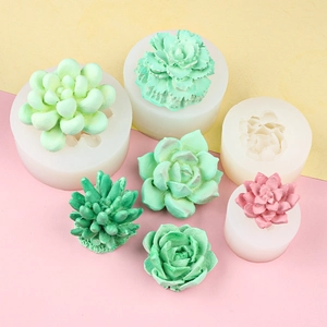 Succulent shaped silicone molds for resin casting and handmade aromatherapy gypsum crafts