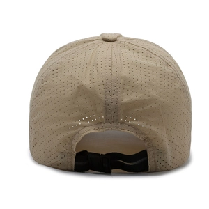 Khaki Laser-Cut Atmungsaktive Baseballkappe mit verstellbarem Riemen und Schnelltrocknung