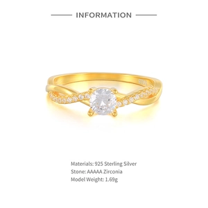 Detail view of 925 sterling silver ring with AAAAA zircon and S925 engraved logo