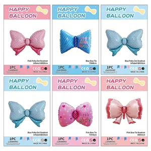 Set of large polka dot bow-knot foil balloons for children's birthday party decorations