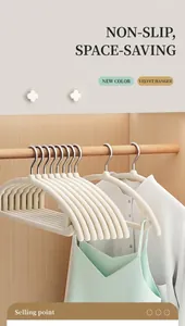 Detail of beige flocked hanger showing non-slip velvet texture and silver metal hook