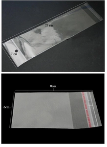 Detailed comparison of 27x7cm and 8x6cm clear resealable OPP plastic packaging bags