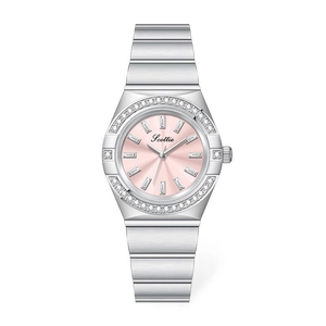 Women Quartz Watch Sparkling Rhinestone Bezel Metal Link Strap Elegant Fashion Casual Wristwatch For Ladies