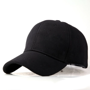 Classic black suede texture baseball cap with structured crown and curved brim for unisex wear