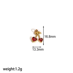 Detailed view of cherry pendant with dimensions 16.8mm by 13.3mm and weight 1.2g