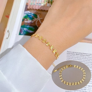 Minimalist Stainless Steel Four Leaf Clover Bracelet For Women Adjustable Gold Silver Plated Elegant Link Chain Jewelry